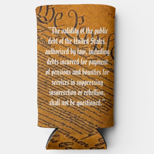 Veertiende wijziging van de overheidsschuld seltzer blikjeskoeler (Voorkant)