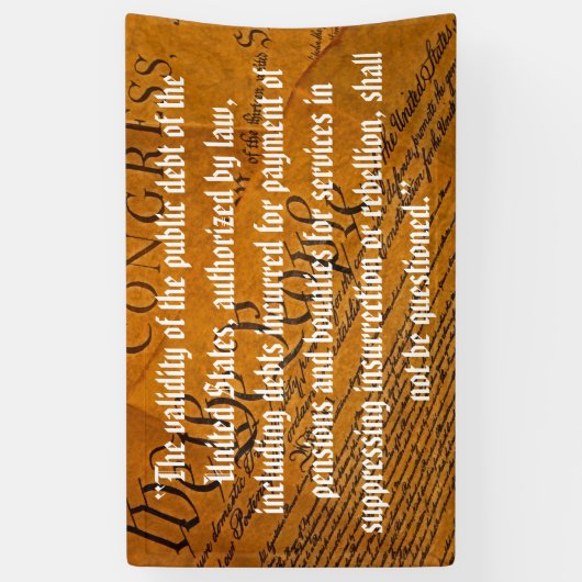 Veertiende wijziging van de overheidsschuld spandoek (Verticaal)