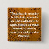 Veertiende wijziging van de overheidsschuld vierkante button 5,1 cm (Voorkant)