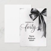 Veertig 40 verjaardagsfeest uitnodiging boog (Voorkant / Achterkant)