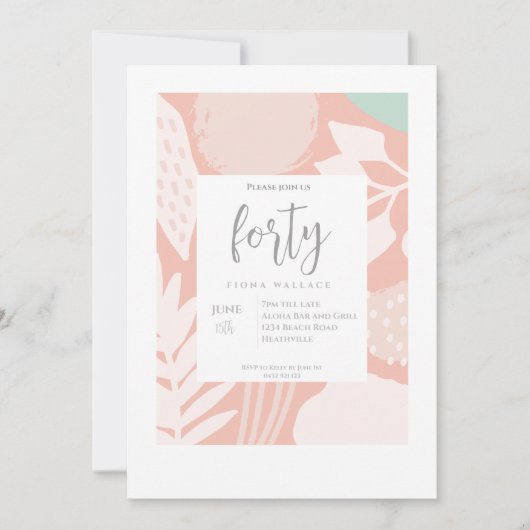 veertig | 40e uitnodiging van de partij Elegant (Voorkant)