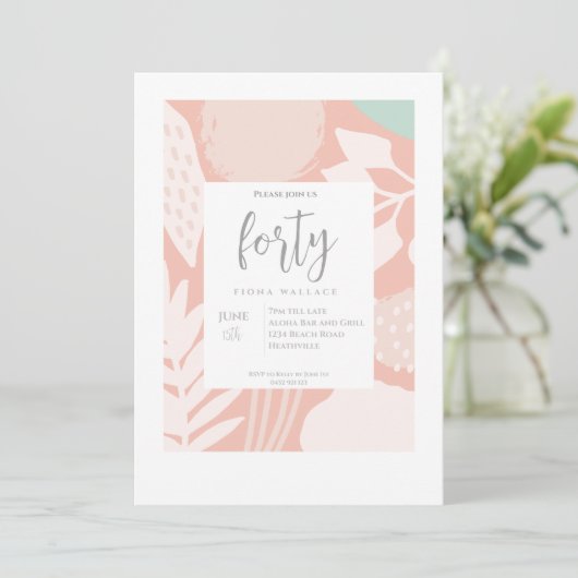 veertig | 40e uitnodiging van de partij Elegant (Staand voorkant)