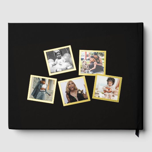 Veertig 40e verjaardag foto's zwart goud gastenboe gastenboek (Achterkant)