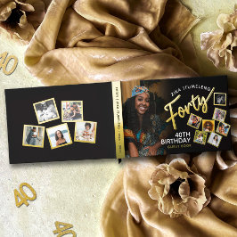 Veertig 40e verjaardag foto's zwart goud gastenboe gastenboek