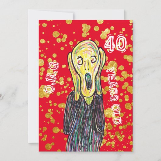 Veertig 40e verjaardag kunstenaar nodig OMG uit Kaart (Voorkant)