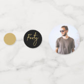 veertig | 40e verjaardag van de Gouden en Zwarte M Confetti (Achterkanten)