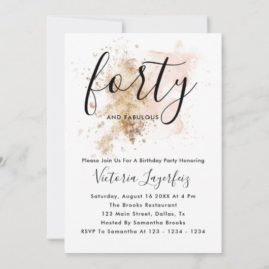 Veertig 40e verjaardag van de uitnodiging aan de v (Voorkant)
