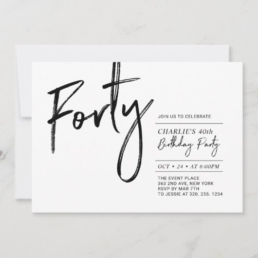 veertig | 40e verjaardag van de zwarte en witte mo kaart (Voorkant)