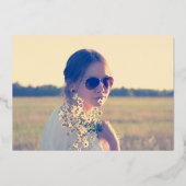 Veertig 40e Verjaardagsfeestje aqua art gouden scr Folie Uitnodiging (Achterkant)