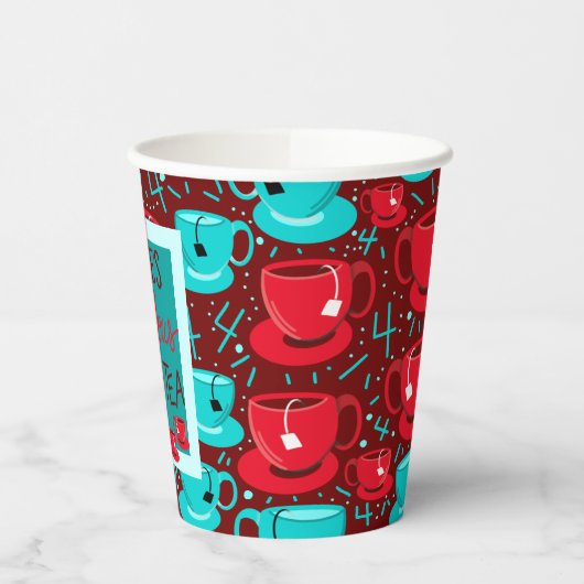 Veertig 40e Vier-thee Verjaardagsfeestje Papieren Papieren Bekers (Links)