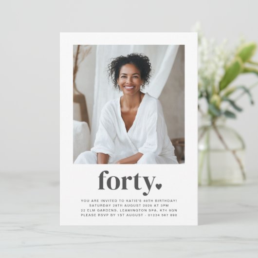 Veertig 40ste verjaardag van Heart Square Kaart (Staand voorkant)