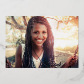 Veertig 40ste Verjaardagsfeest paarse kunst gouden Folie Uitnodiging (Achterkant)