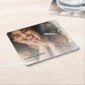 Veertig Ballonsnaren | Foto 40e verjaardagsfeestje Kartonnen Onderzetters (Schuin)