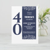 Veertig Bloemen 40e Verjaardagsfeest Kaart (Staand voorkant)