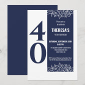 Veertig Bloemen 40e Verjaardagsfeest Kaart (Voorkant / Achterkant)