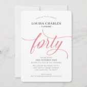 VEERTIG elegante verjaardag chic schrift modern ko Kaart (Voorkant)