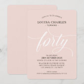 VEERTIG elegante verjaardag chique moderne blush r Kaart (Voorkant / Achterkant)