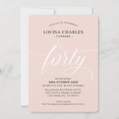 VEERTIG elegante verjaardag chique moderne blush r Kaart (Voorkant)