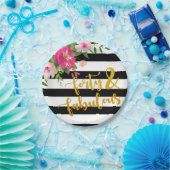 Veertig en bewerkt Bord - Floral met zwart en wit (Feest)