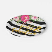 Veertig en bewerkt Bord - Floral met zwart en wit (Gekanteld)