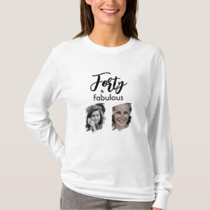 Veertig en fabelachtig 2 foto 40e verjaardag t-shirt