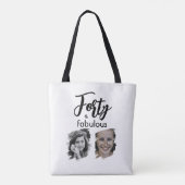 Veertig en fabelachtig 2 foto 40e verjaardag tote bag (Achterkant)