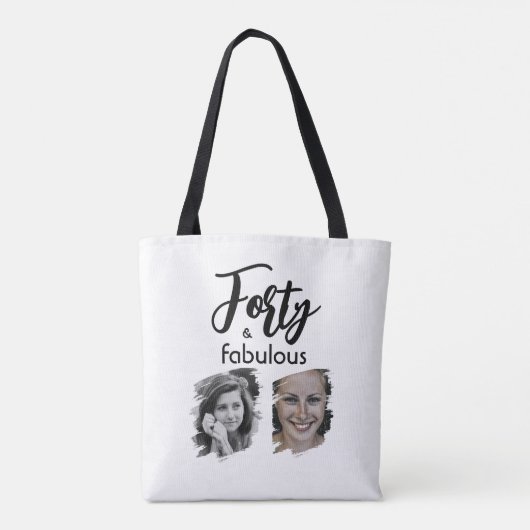 Veertig en fabelachtig 2 foto 40e verjaardag tote bag (Achterkant)