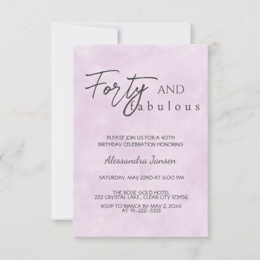 Veertig en fabelachtig licht Paarse 40ste verjaard Kaart (Voorkant)
