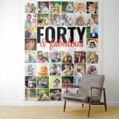 Veertig en Fabulous 40 Foto Collage Verjaardag Wandkleed (In situ)