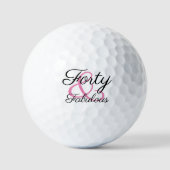 Veertig en Fabulous 40e Verjaardag Golfballen (Voorkant)