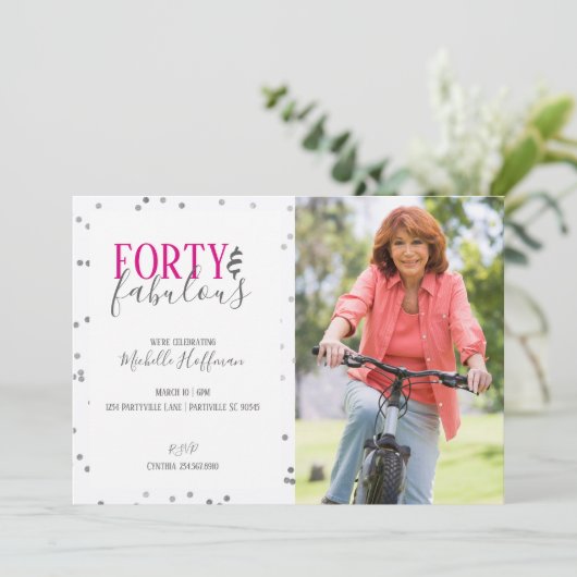 Veertig en Fabulous 50e verjaardag van uitnodiging (Staand voorkant)