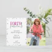 Veertig en Fabulous 50e verjaardag van uitnodiging (Staand voorkant)