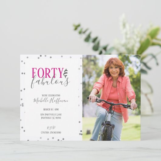 Veertig en Fabulous 50e verjaardag van uitnodiging (Staand voorkant)