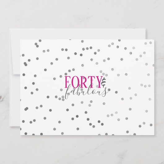 Veertig en Fabulous 50e verjaardag van uitnodiging (Achterkant)