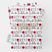 Veertig en Fabulous Birthday Wrapping Sheets Inpakpapier Vel (In situ)