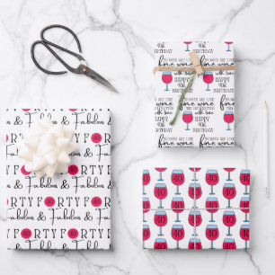 Veertig en Fabulous Birthday Wrapping Sheets Inpakpapier Vel