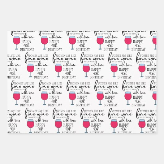 Veertig en Fabulous Birthday Wrapping Sheets Inpakpapier Vel (Voorkant 2)