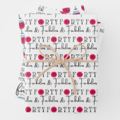 Veertig en Fabulous Birthday Wrapping Sheets Inpakpapier Vel (In situ)