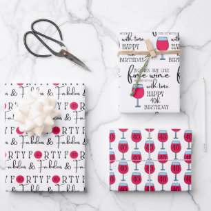 Veertig en Fabulous Birthday Wrapping Sheets Inpakpapier Vel