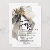 Veertig en Fabulous Boog Verjaardagsfeestje Voor V Kaart (Voorkant / Achterkant)