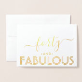 Veertig en Fabulous Eenvoudige Stijlvolle Gelukkig Folie Kaarten (Voorkant met envelop)
