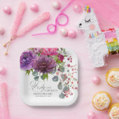 Veertig en Fabulous Elegant Floral 40e verjaardag Papieren Bordje (Feest)