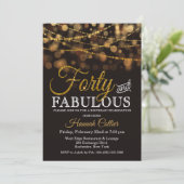 Veertig en Fabulous Glitter Verjaardag Uitnodiging (Staand voorkant)