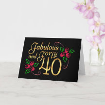 Veertig en Fabulous Gouden Rode Rozen Verjaardag