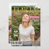 Veertig en Fabulous Magazine Stijl Uitnodiging (Voorkant / Achterkant)