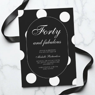 Veertig en Fabulous Polka Dot 40e Verjaardagsfeest Kaart