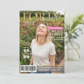 Veertig en Fabulous Tijdschrift Stijl Uitnodiging (Staand voorkant)