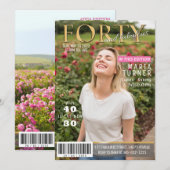 Veertig en Fabulous Tijdschrift Stijl Uitnodiging (Voorkant / Achterkant)