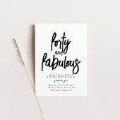 Veertig en Fabulous Verjaardagsuitnodiging Sjabloo Kaart