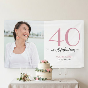 Veertig en Fabulous Vet Foto 40e Verjaardagsfeestj Spandoek